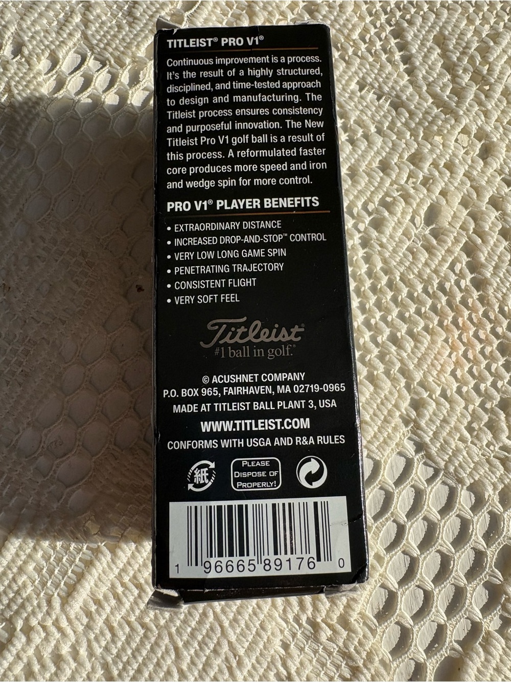 Titleist Pro V1 Golf Balls - White (Titleist) - Picture 2 of 3